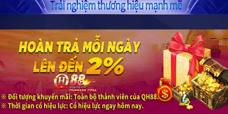 Khuyến Mãi Casino Hoàn Trả Cá Cược Lên Đến 2% Tại QH88